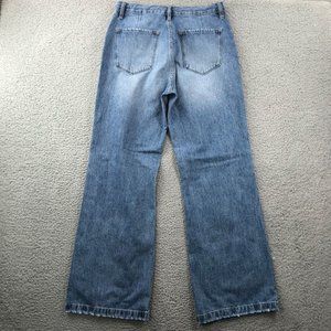 KANCAN Women's Size 11/29 Wide Leg Tie Waist Medium Wash Denim High Rise Jeans